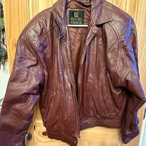 Byrnes & Baker Women's Burgundy 100% Leather Jacket - Missing Zipper